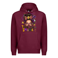 Burgundy mardi gras mama messy bun Premium Hoodie - texasbilliewilder