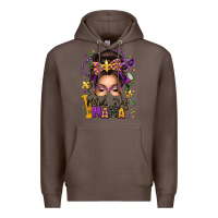 Coffee mardi gras mama messy bun Premium Hoodie - texasbilliewilder