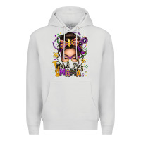 Dove Grey mardi gras mama messy bun Premium Hoodie - texasbilliewilder