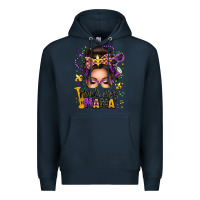 Navy mardi gras mama messy bun Premium Hoodie - texasbilliewilder