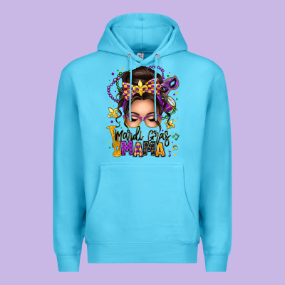 Mardi Gras Mama Messy Bun Premium Hoodie Designed By Texasbilliewilder