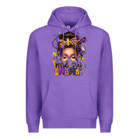 Purple mardi gras mama messy bun Premium Hoodie - texasbilliewilder