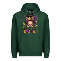 Sports Green mardi gras mama messy bun Premium Hoodie - texasbilliewilder