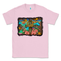 Bubblegum Pink wooden cross background Classic Tee - BarkalooDesign