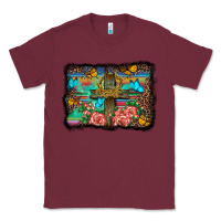 Burgundy wooden cross background Classic Tee - BarkalooDesign