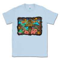 Dusty Blue wooden cross background Classic Tee - BarkalooDesign