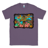 Lavender wooden cross background Classic Tee - BarkalooDesign