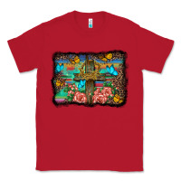 Red wooden cross background Classic Tee - BarkalooDesign