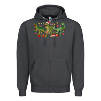Christmas Dinosaurs Zipper Hoodie | Teevron