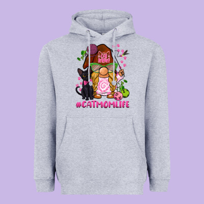 Cat Mom  Life Gnome Heavyweight Hoodie Designed By Barkaloodesign
