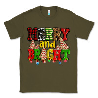 Army Green merry and bright with christmas tree  cakes ado Classic Tee - AdoDesignShop
