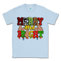Dusty Blue merry and bright with christmas tree  cakes ado Classic Tee - AdoDesignShop