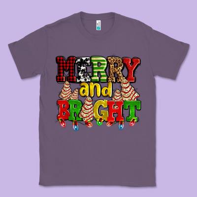 Merry And Bright With Christmas Tree  Cakes Ado Classic Tee Designed By Adodesignshop