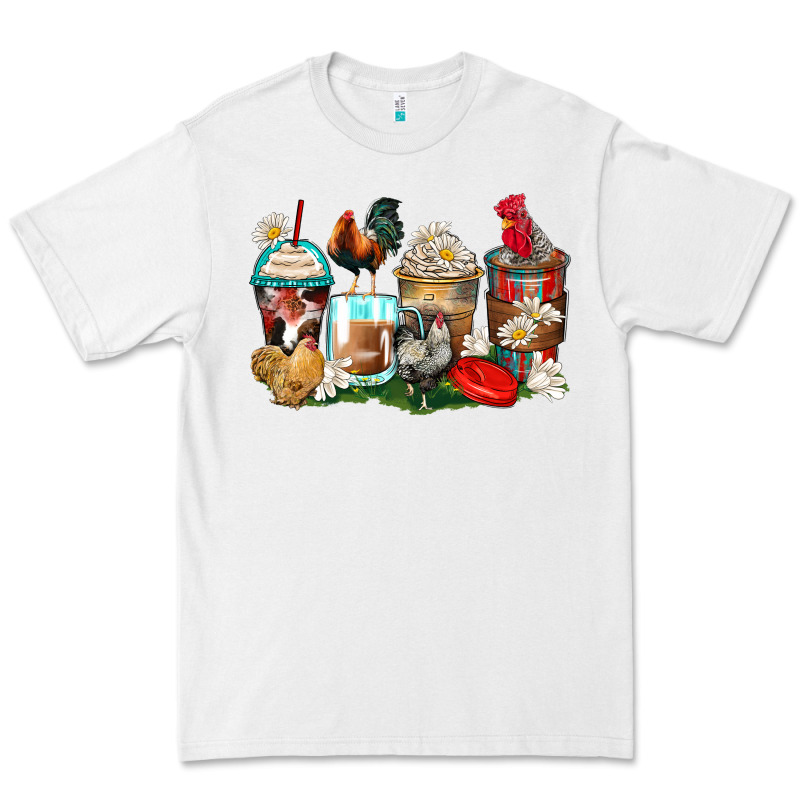 Rooster Coffee Cups Premium Tee by Zillion Design Studio | Teevron