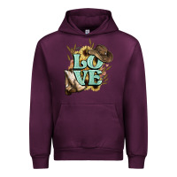 Mauve Wine Love boots hat western Cowboy Urban Hoodie - HowdyJamesFarm