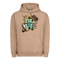 Pigment Burro Love boots hat western Cowboy Urban Hoodie - HowdyJamesFarm