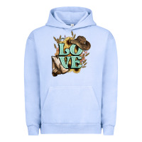 Pigment Grape Ice Love boots hat western Cowboy Urban Hoodie - HowdyJamesFarm