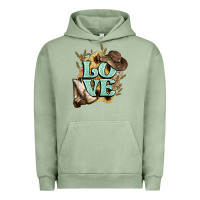 Love Boots Hat Western Cowboy Urban Hoodie | Teevron