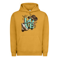 Pigment Peanut Butter Love boots hat western Cowboy Urban Hoodie - HowdyJamesFarm