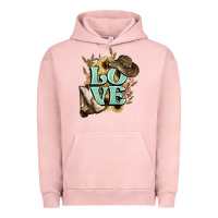 Pigment Salmon Love boots hat western Cowboy Urban Hoodie - HowdyJamesFarm