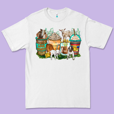 Goats Coffee Cups Premium Tee Designed By Zillion Design Studio