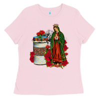 Bubblegum Pink our lady of guadalupe coffee Ladies Tee - JahusDesignShop
