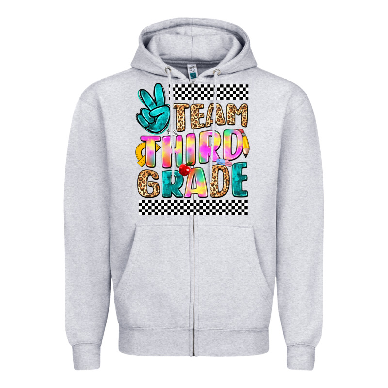 Team Third Grade Zipper Hoodie by NancyCooperArtShop | Teevron