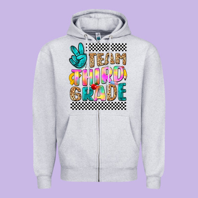 Team Third Grade Zipper Hoodie Designed By Nancycooperartshop