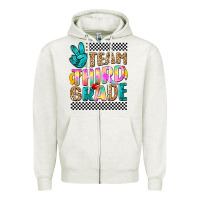Oatmeal Heather team third grade Zipper Hoodie - NancyCooperArtShop
