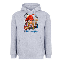 Heather Grey secretary life gnome Heavyweight Hoodie - BarkalooDesign