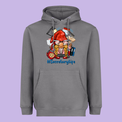 Secretary Life Gnome Heavyweight Hoodie Designed By Barkaloodesign