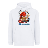 White secretary life gnome Heavyweight Hoodie - BarkalooDesign