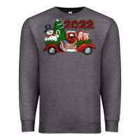 Charcoal Heather happy new year 2022 christmas truck with american flag Premium Sweatshirt - Jasminsmagicworld
