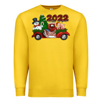 Lemon happy new year 2022 christmas truck with american flag Premium Sweatshirt - Jasminsmagicworld
