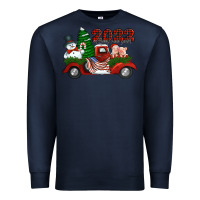 Navy happy new year 2022 christmas truck with american flag Premium Sweatshirt - Jasminsmagicworld
