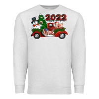 Oatmeal Heather happy new year 2022 christmas truck with american flag Premium Sweatshirt - Jasminsmagicworld