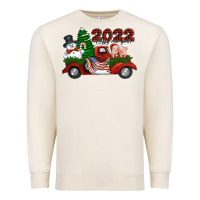 Sandshell happy new year 2022 christmas truck with american flag Premium Sweatshirt - Jasminsmagicworld