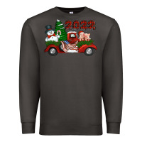 Smoke happy new year 2022 christmas truck with american flag Premium Sweatshirt - Jasminsmagicworld