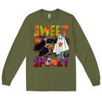 Army Green Sweet and spooky Long Sleeve Tee - NancyCooperArtShop