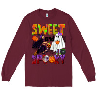Burgundy Sweet and spooky Long Sleeve Tee - NancyCooperArtShop