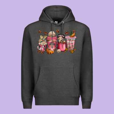 Cafecito Y Chisme Coffee Cups Premium Hoodie Designed By Texasbilliewilder
