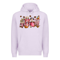 Lilac cafecito y chisme coffee cups Premium Hoodie - texasbilliewilder