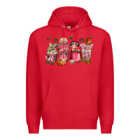 Red cafecito y chisme coffee cups Premium Hoodie - texasbilliewilder