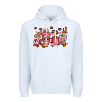 White cafecito y chisme coffee cups Premium Hoodie - texasbilliewilder