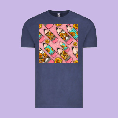 Western Pencil Seamless Pattern Vintage Tee Designed By Bundleandbundleshop