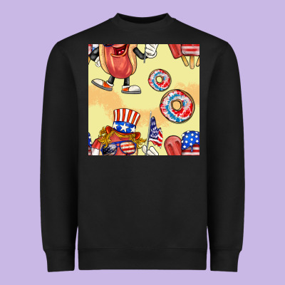 Patriotic Hotdog Ice Cream Donat Heavyweight Sweatshirt Designed By Bundleandbundleshop
