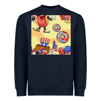 Navy patriotic hotdog ice cream donat Heavyweight Sweatshirt - BundleAndBundleShop