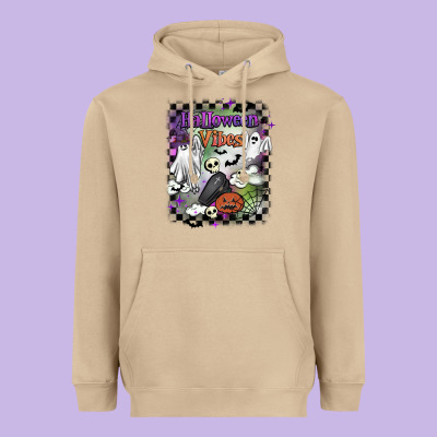 Halloween Vibes Heavyweight Hoodie Designed By Barkaloodesign