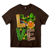 Chocolate Brown st patricks day gnomes shamrock love Heavy Core Tee - RanaPortraitStore