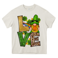 Cream st patricks day gnomes shamrock love Heavy Core Tee - RanaPortraitStore
